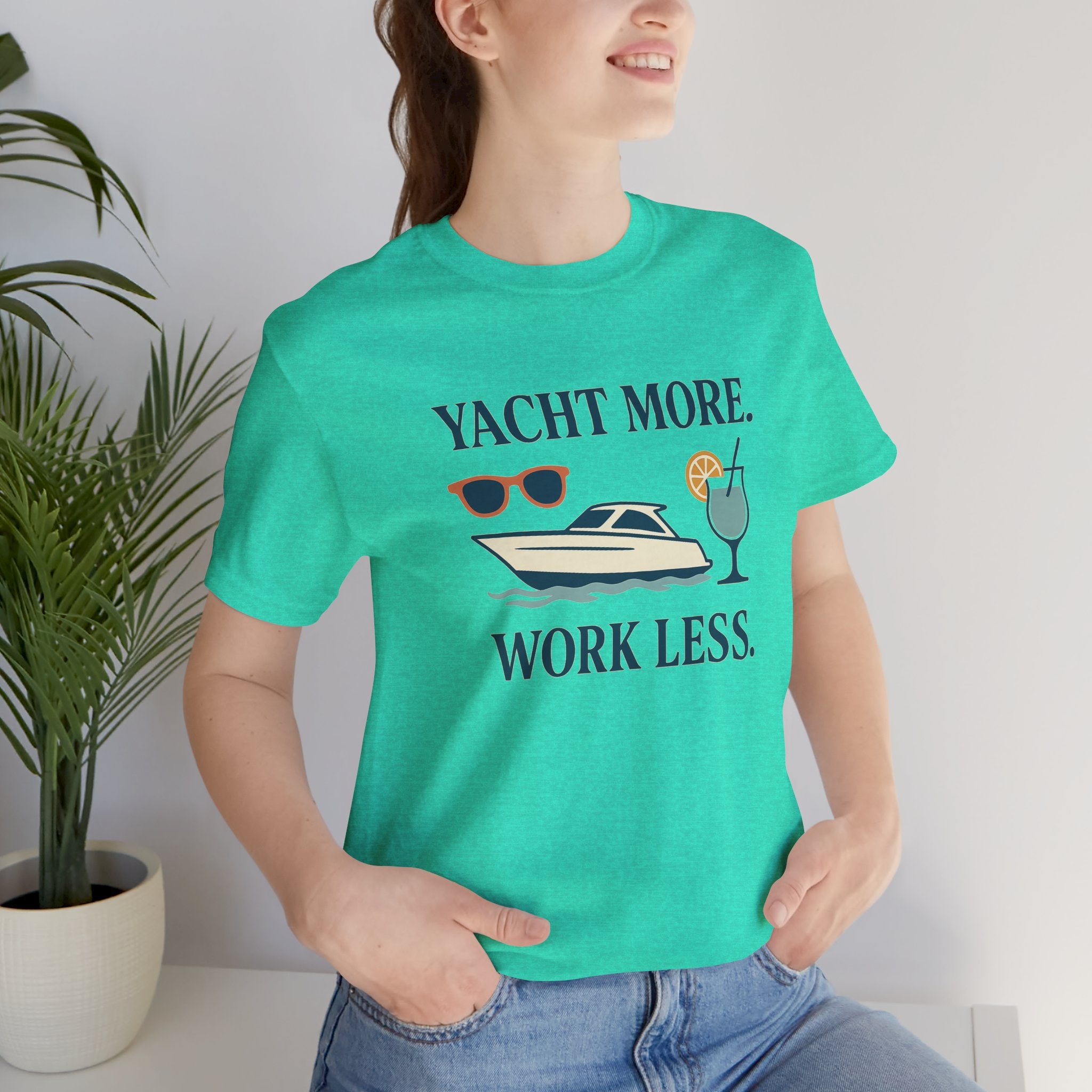 Yacht More, Work Less” Tee – Coastal Classics Collection - Maison Nautique 