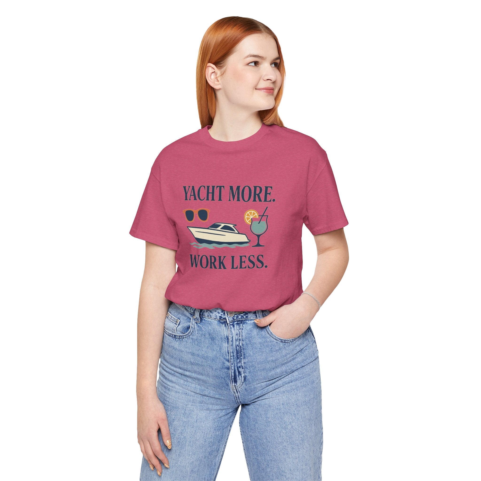 Yacht More, Work Less” Tee – Coastal Classics Collection - Maison Nautique 