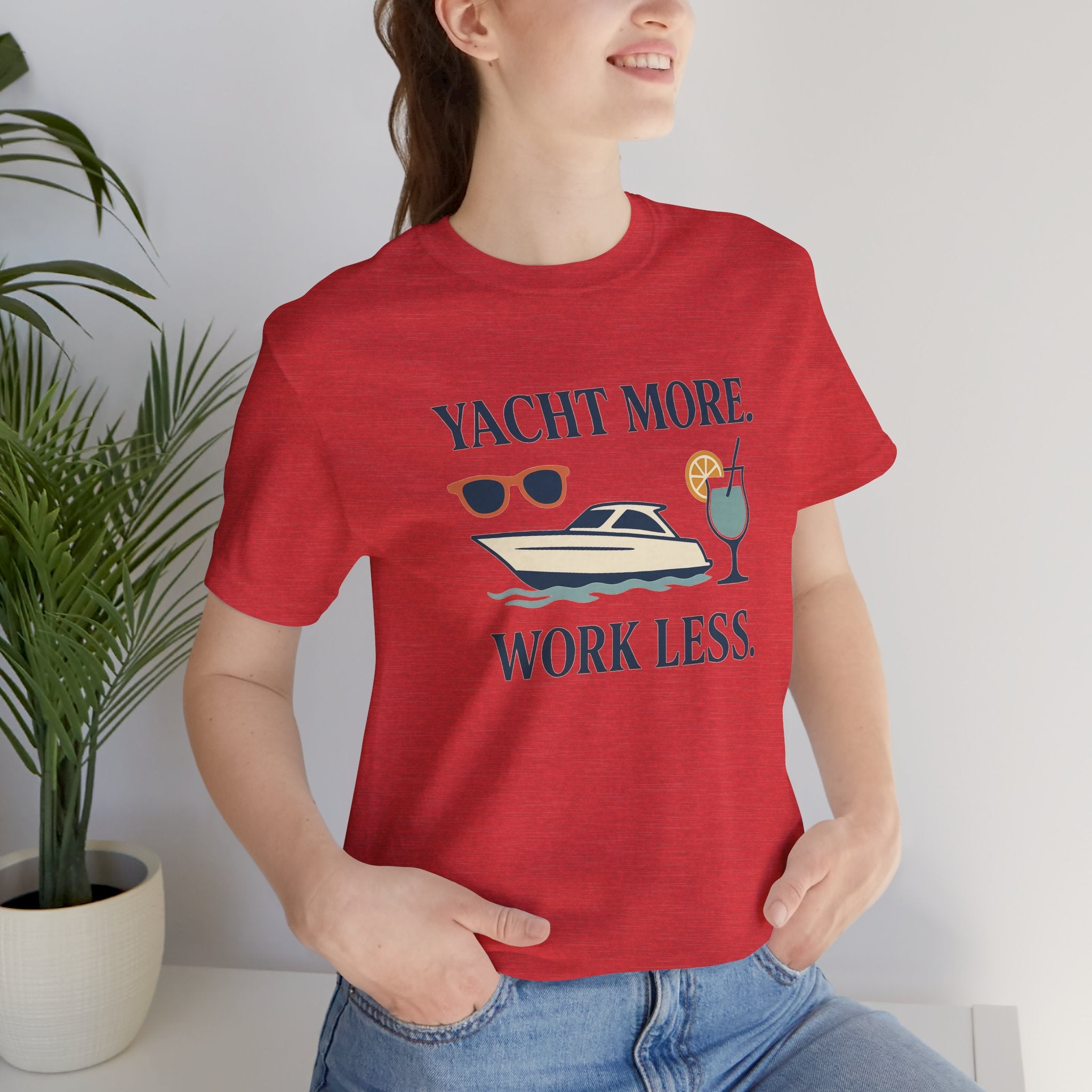 Yacht More, Work Less” Tee – Coastal Classics Collection - Maison Nautique 