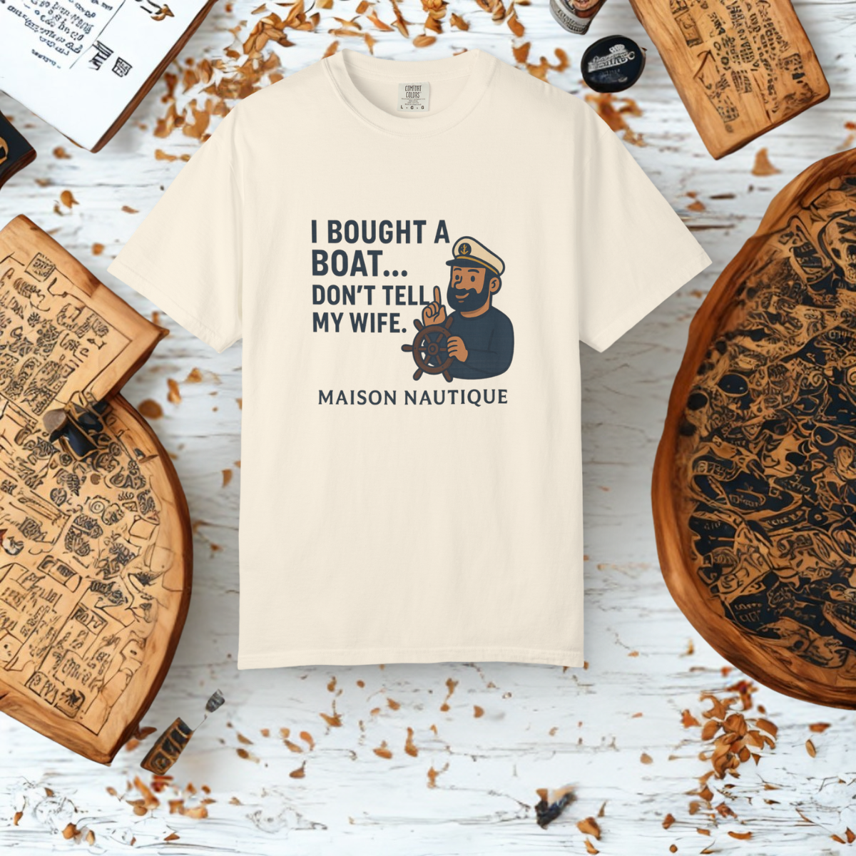 I Bought a Boat… Don’t Tell My Wife" Boating Tee – Maison Nautique | Men's Tee - Maison Nautique 