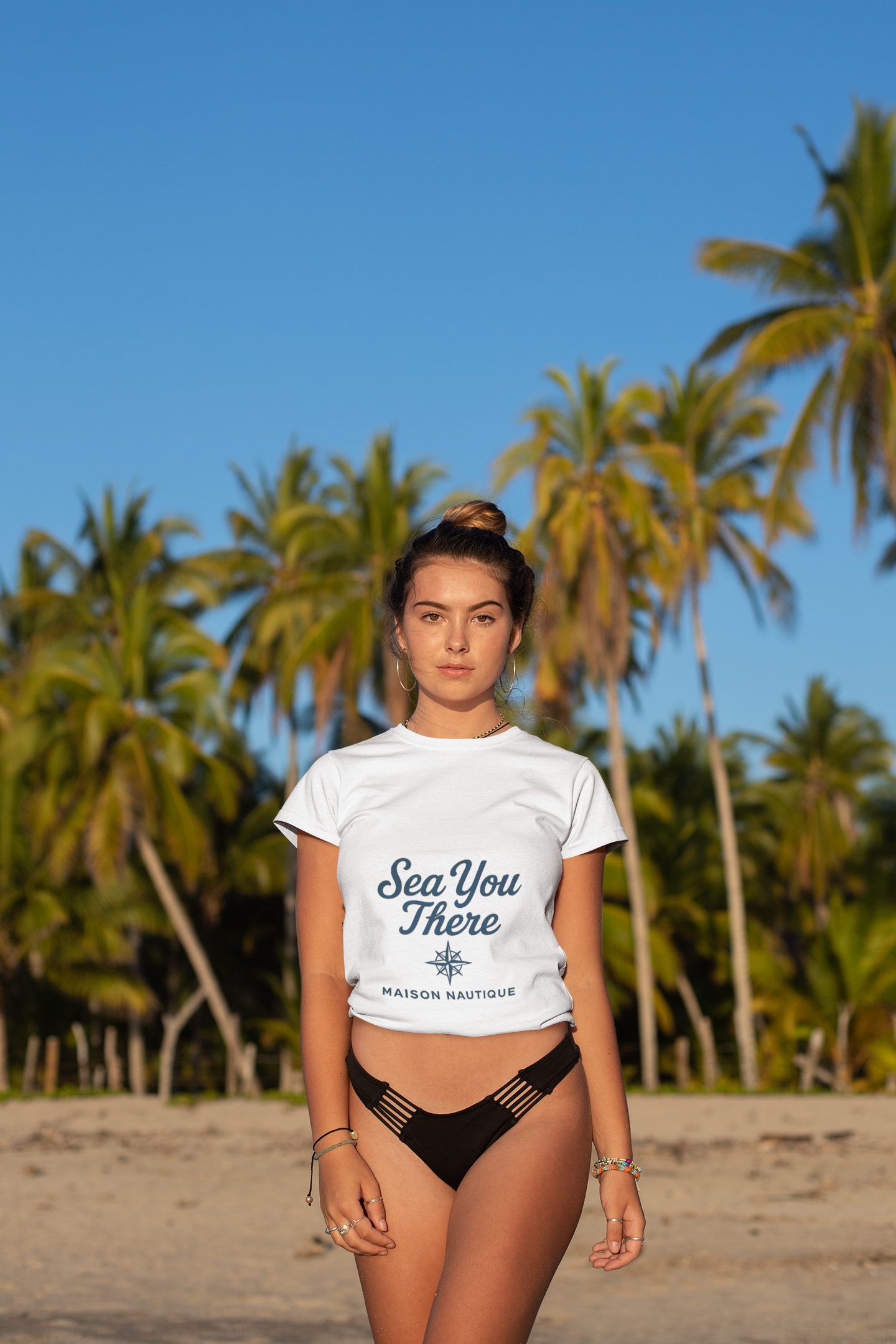 Sea You There – Women’s Coastal Crew Tee - Maison Nautique 