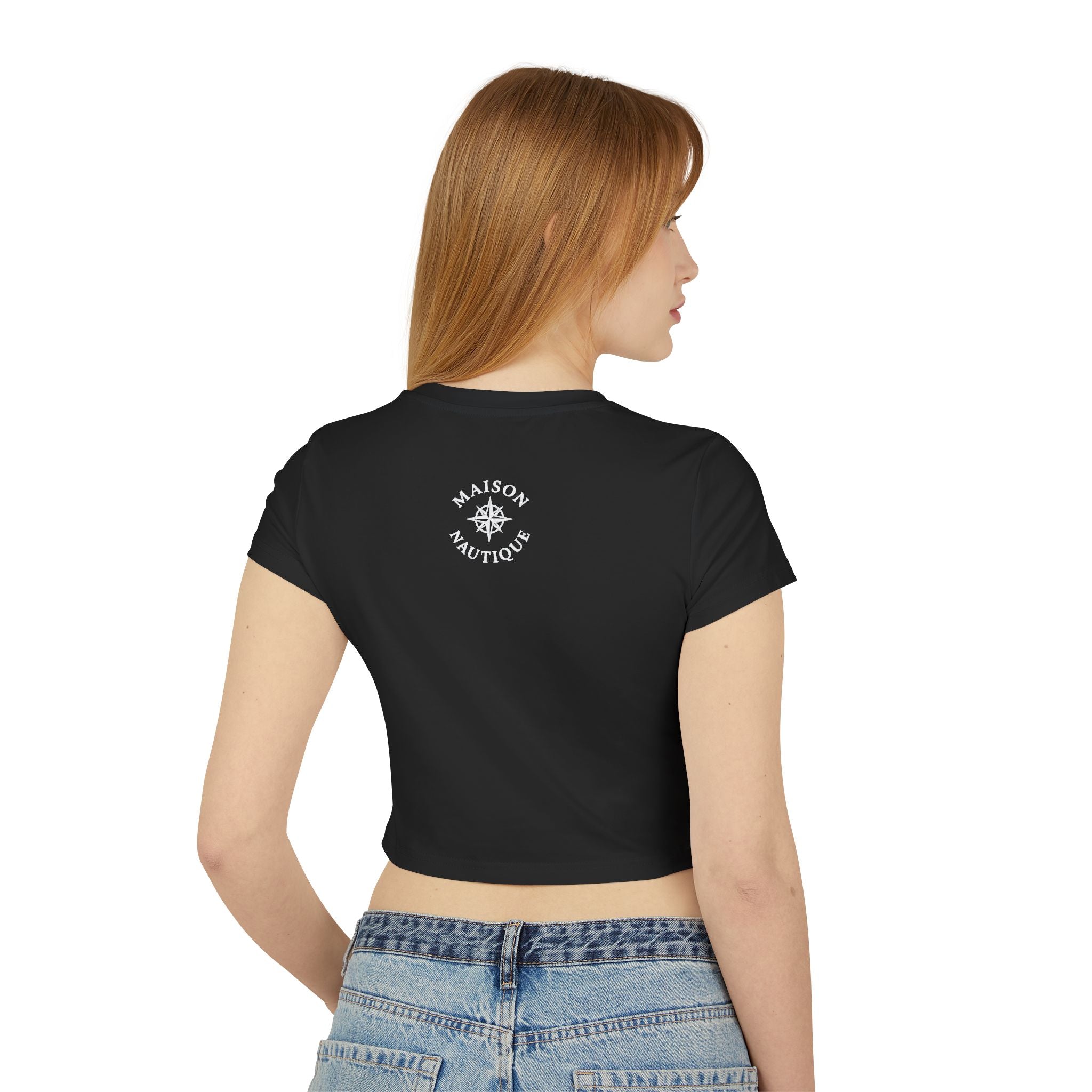 Maison Nautique Signature Compass Crop Tee – Women’s Coastal Fit - Maison Nautique 