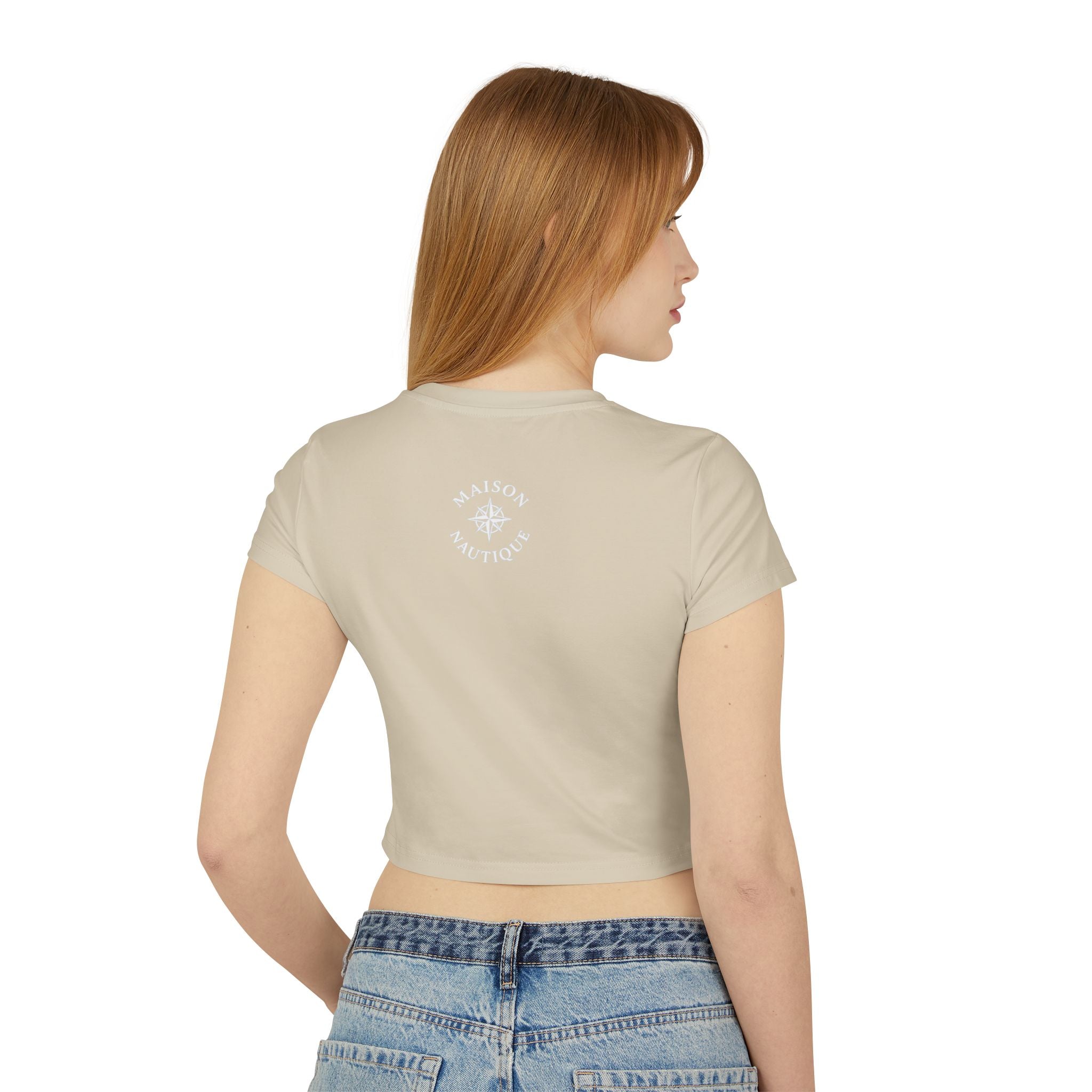 Maison Nautique Signature Compass Crop Tee – Women’s Coastal Fit - Maison Nautique 
