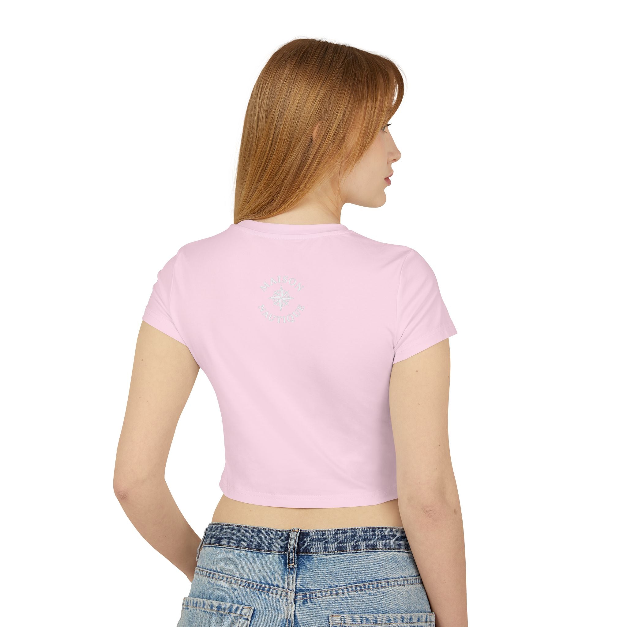 Maison Nautique Signature Compass Crop Tee – Women’s Coastal Fit - Maison Nautique 