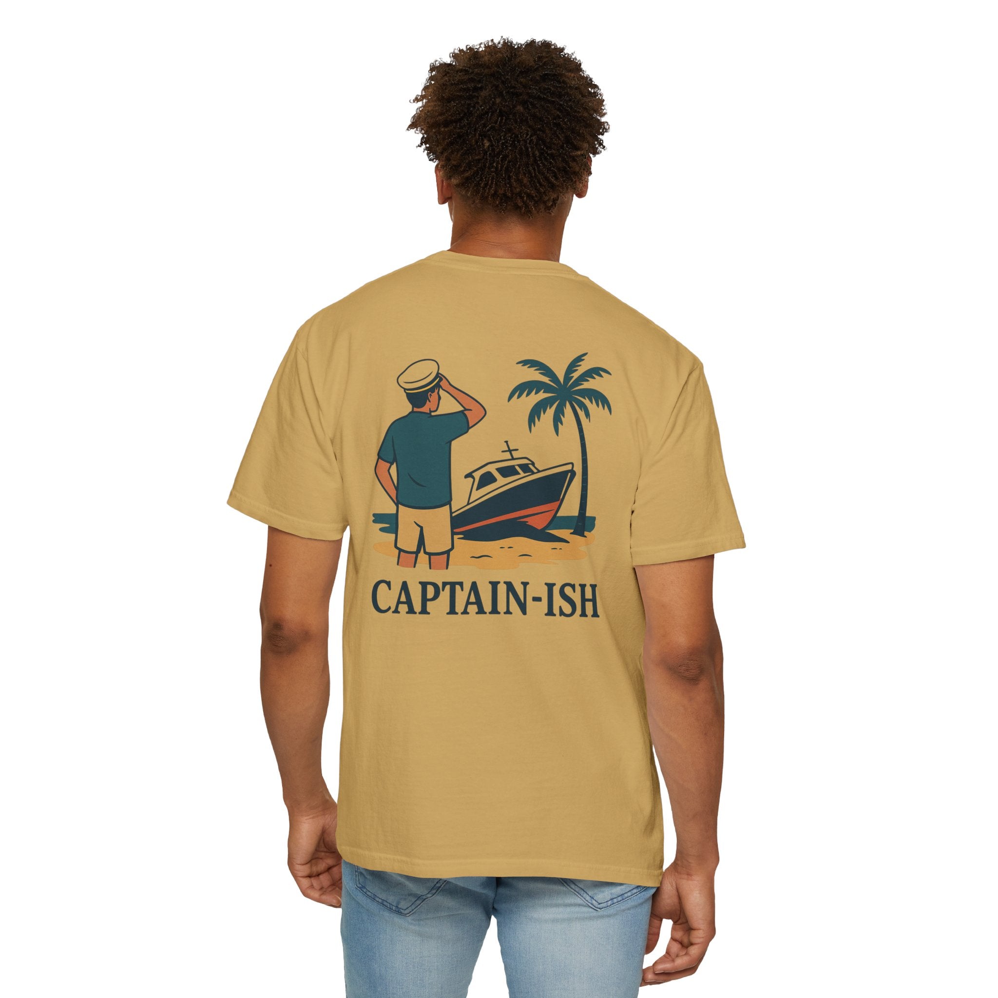 Captain-Ish Garment-Dyed  T-shirt - Nautical Adventure | Men - Maison Nautique 