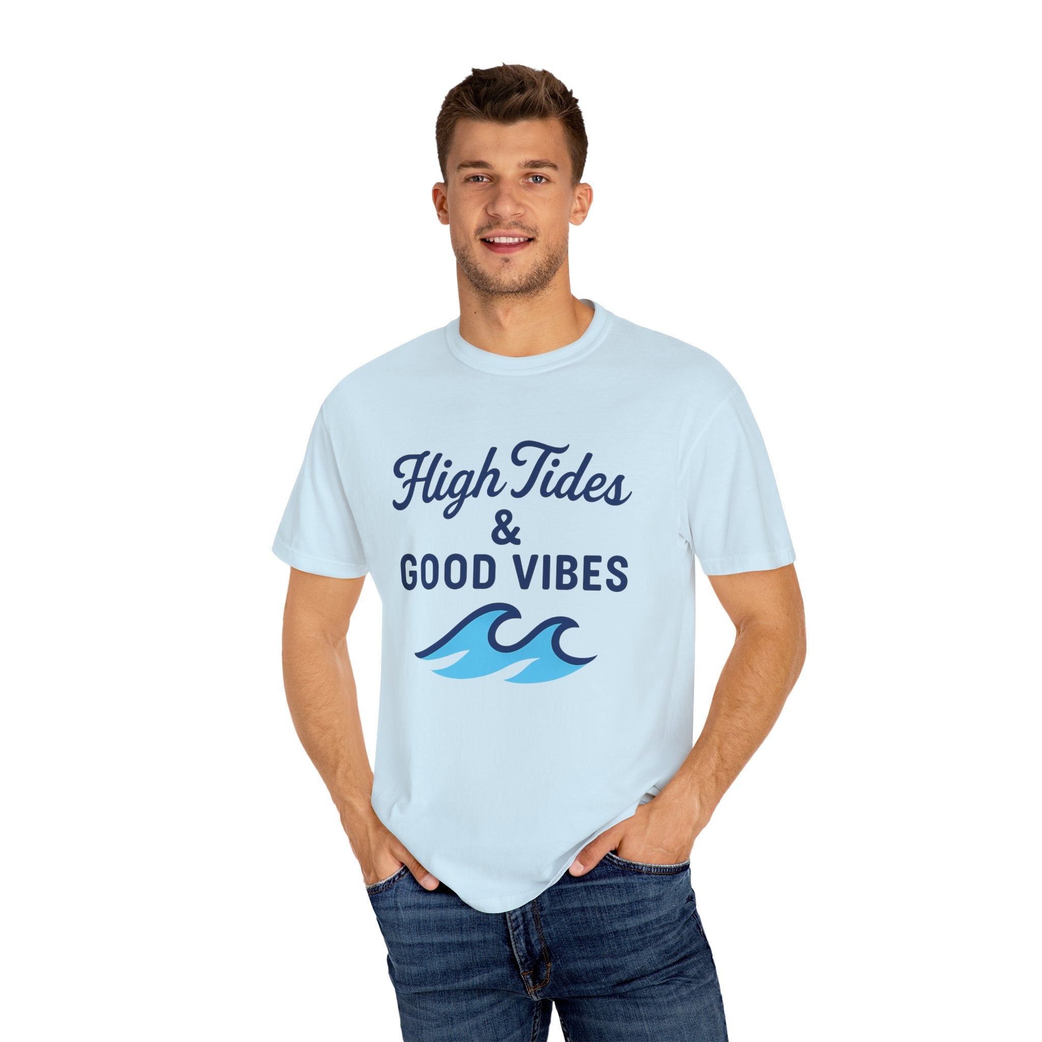 High Tides & Good Vibes Unisex Garment-Dyed T-Shirt - Maison Nautique 