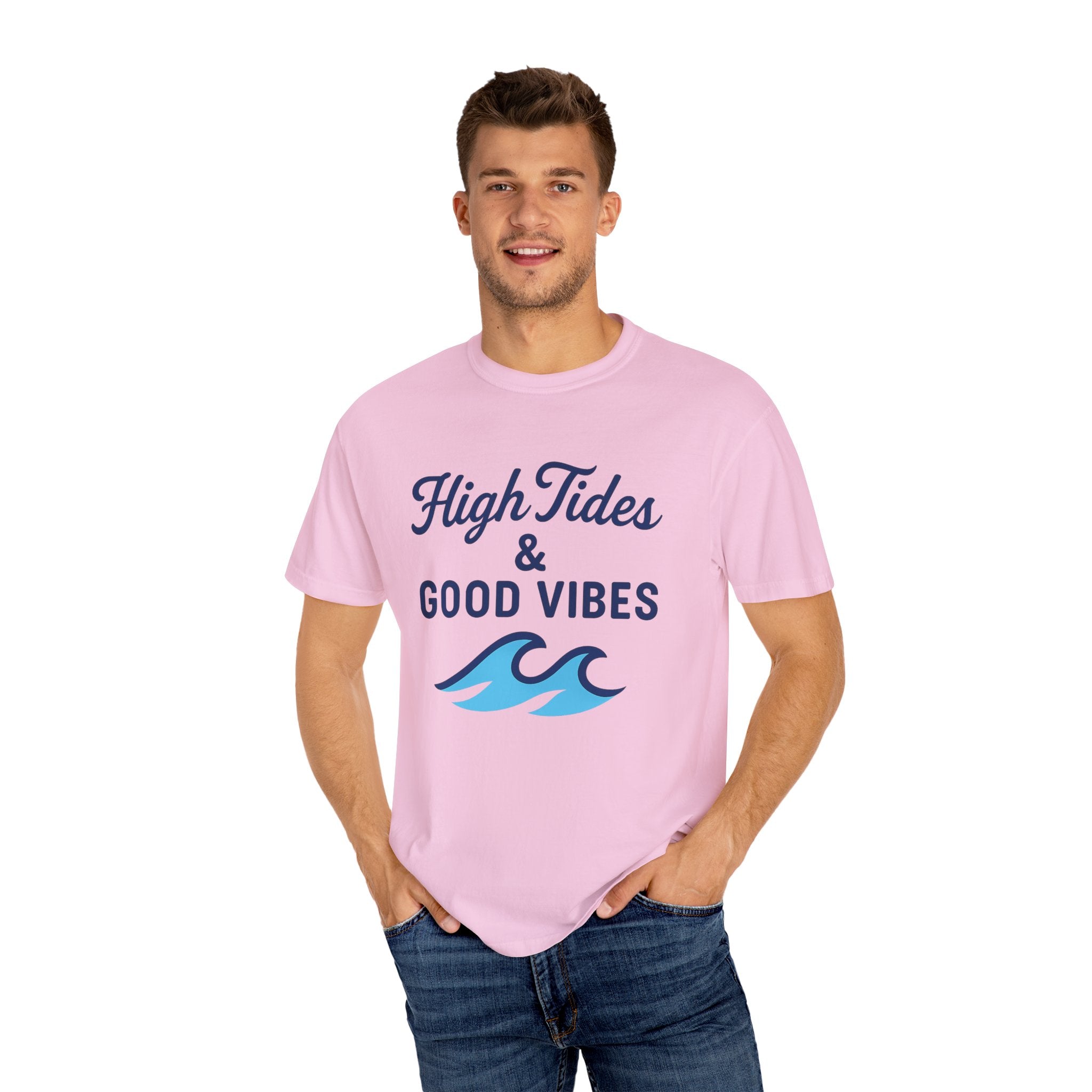 High Tides & Good Vibes Unisex Garment-Dyed T-Shirt - Maison Nautique 