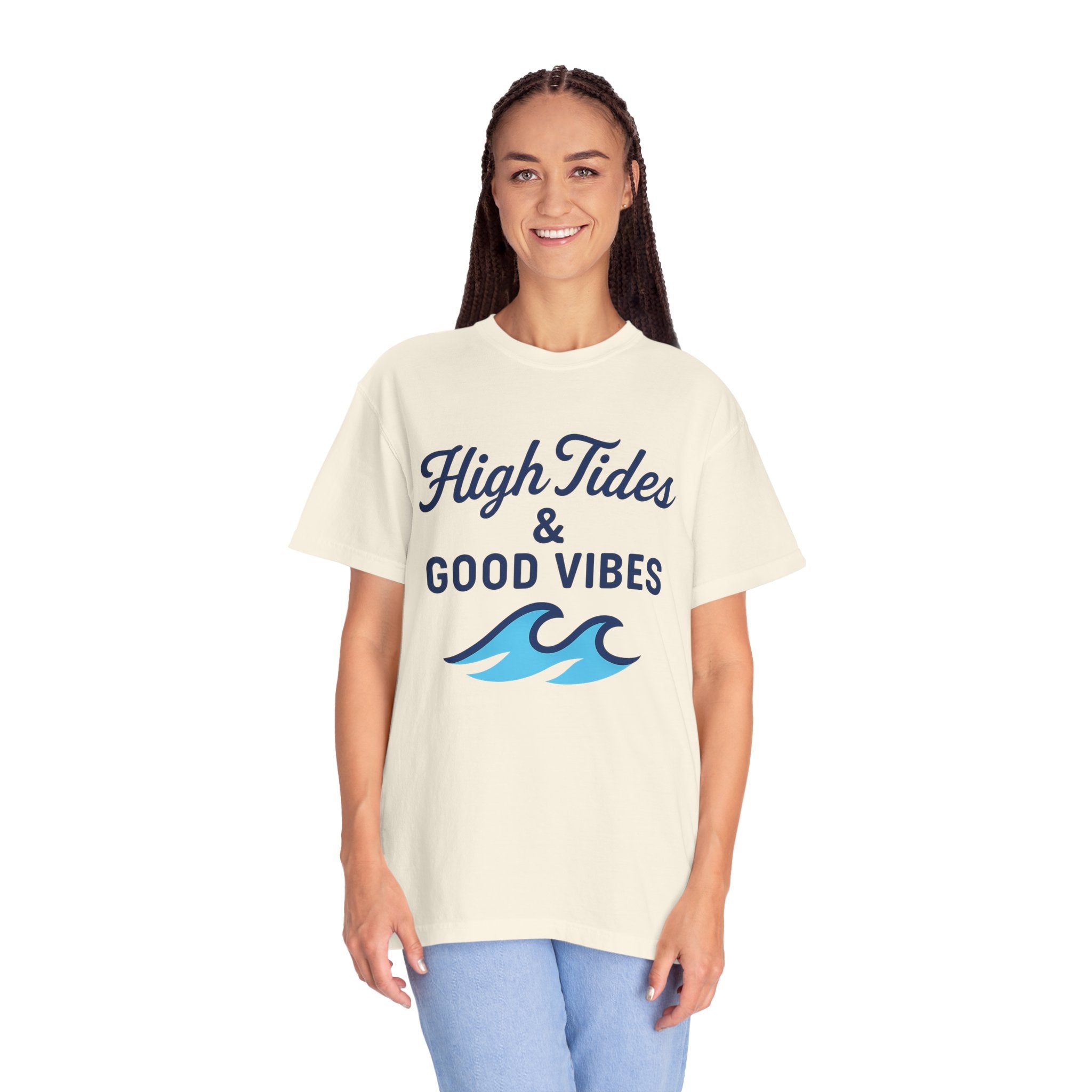 High Tides & Good Vibes Unisex Garment-Dyed T-Shirt - Maison Nautique 
