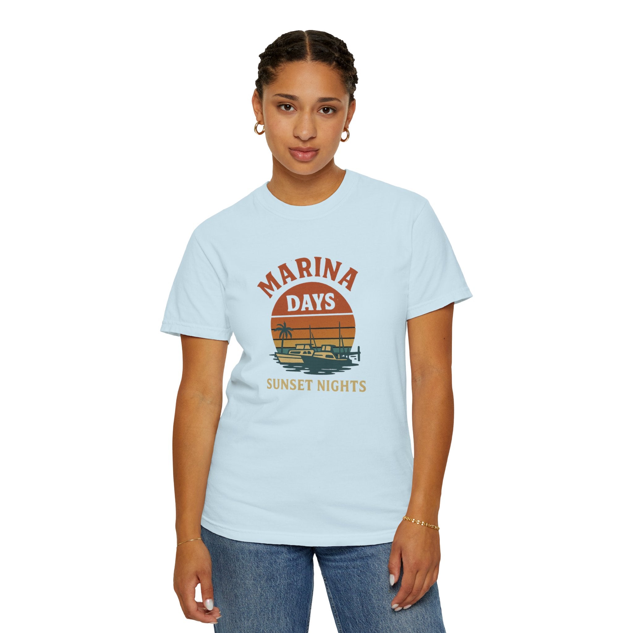 Marina Days, Sunset Nights – Unisex Garment-Dyed Tee | Unisex - Maison Nautique 