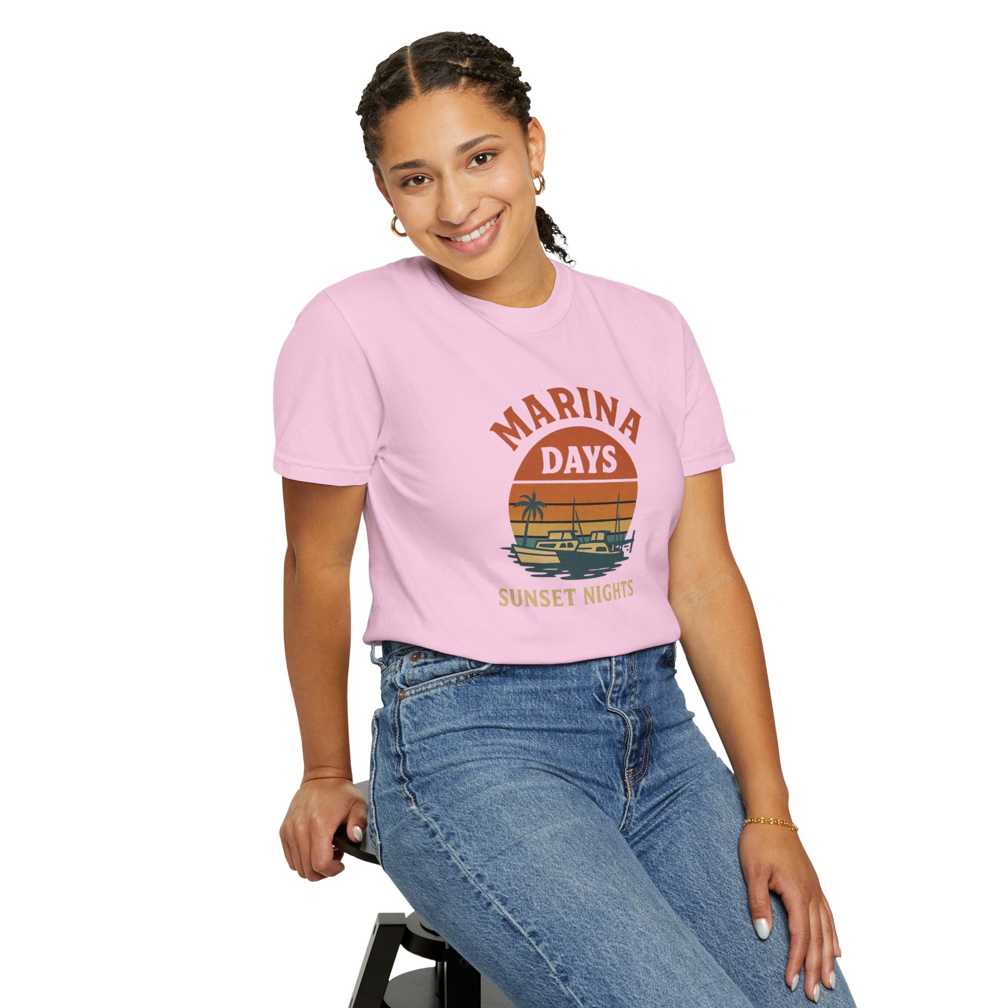 Marina Days, Sunset Nights – Unisex Garment-Dyed Tee | Unisex - Maison Nautique 