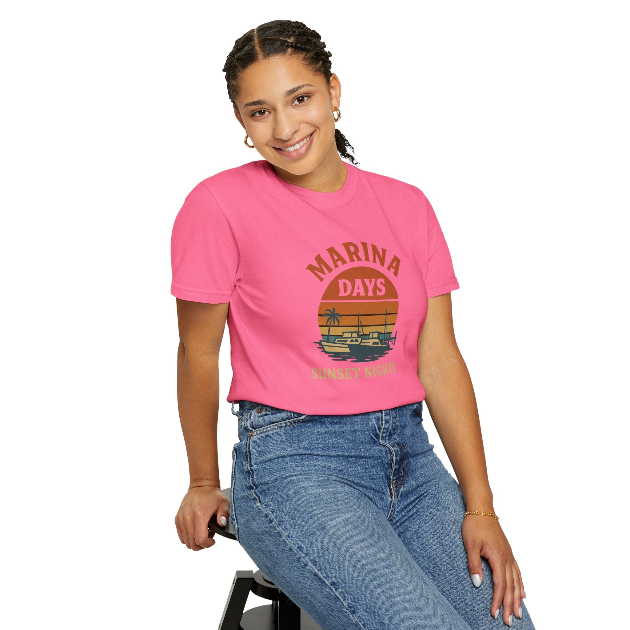 Marina Days, Sunset Nights – Unisex Garment-Dyed Tee | Unisex - Maison Nautique 